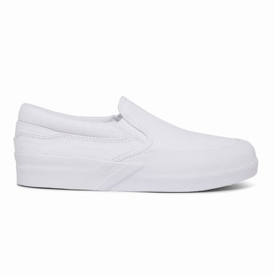 DC Infinite Slip Ons Kid's White Skate Shoes Australia IQT-780